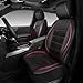 CAR PASS Mesh Leather Car Seat Covers Full Set,Breathable Mesh Faux Leather Seat Covers for Car, Universal Fit for SUV Truck Sedan Automotive, Airbag Compatible, Black and Red