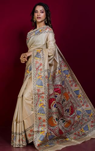 Bengal looms India Weaves of Elegance tussar silk saree in tussar silk – image 3
