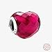 Produktbild MOCCI 2018 Valentinstag Fuchsia Form der Liebe Charm Fuchsia Rose Kristall Herz 925 Silber DIY passt für Original Charm Armbänder Schmuck