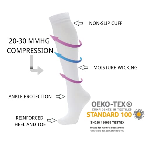 Hello Momoya 8 Pairs Compression Socks For Women Men Knee High Running Stocking 15-20 Mmhg Travel Athletic #TOP2