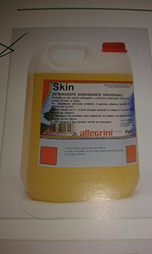 Skin Detergente Universale Tanica 5 Kg Allegrini Detergente Liquido Di Colore Giallo Paglierino A Bassa Viscosità E Di Gradevole Profumo Agrumato. Pro