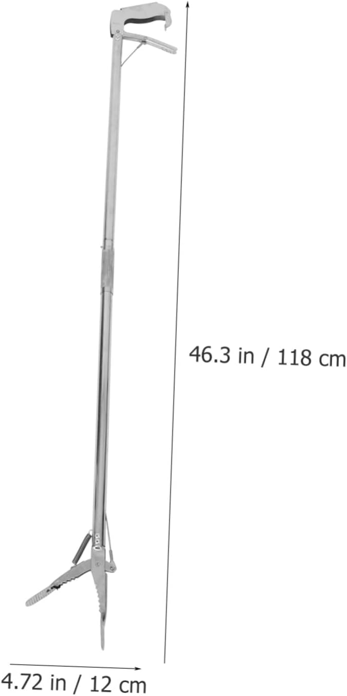 Healeved Foldable Grabber Tool 46.45 Inch Long Hand Reacher Picker for Elderly Disabled with Durable Clamp for Easy Item Pickup and Trash Collection