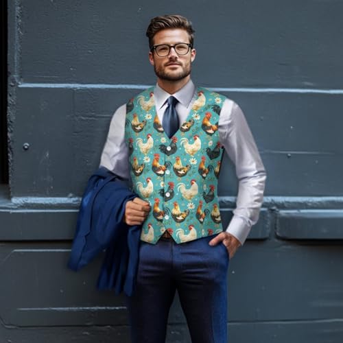 Men's Suit Vest V-Neck Casual Business Vests Lightweight Slim Fit Formal Dress Waistcoat for Tuxedo Wedding Party4