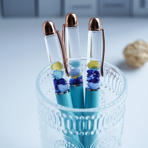 Image of Heart Ballpoint Pen Unique Floating Glitter Stationery Perfect Valentines Birthday Party Favor Gifts(Blue)