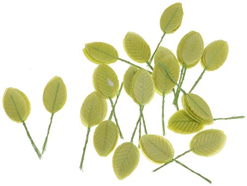 Feuilles de rose artificielle vert clair de 11cm pour vos bouquets de mariage par 200pcs - 7