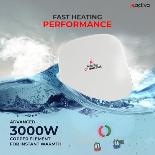 Image of ACTIVA Inferno 3L Instant Water Heater for Home | Automatic Electric Water Geyser | BEE 5-Star Rated | ISI Marked | Energy Efficient | 5 Safety Protections | 5-Year Warranty