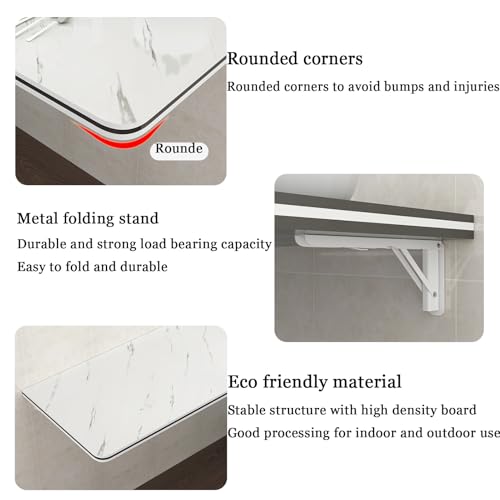 Image of Compact Wall-Mounted Folding Desk, Space-Saving Collapsible Workbench for Home Office & Kitchen, Small Space Furniture, Versatile and Stylish Solution for Limited Areas