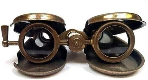 Nautical Solid Brass Binocular Vintage Spyglass Nautical Monocular Antique Maritime 5" Sports, Outdoor Games, Camping for Adult & Kids with Leather Cover by Collectible Stick by H & A Collections