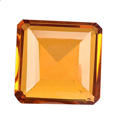 gemhub Yellow Citrine Approx 100-110 Ct Perfect Square Cut Citrine, Faceted Birthstone Citrine Jewelry Making Loose Gemstone