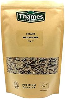 Organic Wild Rice Mix - Camargue Red Rice, Wild Rice, Long Grain Brown Rice, Raw, Vegan, GMO-Free - No Additives or Preservatives - Nutritious, Flavorful, and Sustainable - Thames Organic 1kg