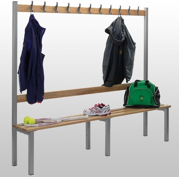 2000mm Long Changing Room Bench with 11 coat hooks