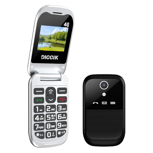 Diccik K01 4G Seniorenhandy Klapphandy Ohne Vertrag, Großtastenhandy,HAC-Hörgerätefunktion,Flip...