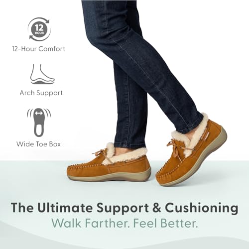 Orthofeet Women's Orthopedic Camel Faux Fur Lined Capri Slippers2