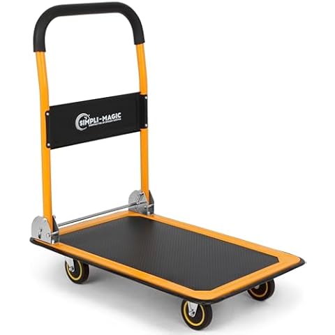 Simpli-Magic Push Cart Dolly, Moving Platform Hand Truck, Foldable for Easy Storage and 360 Degree Swivel Wheels with 440lb Weight Capacity Cover