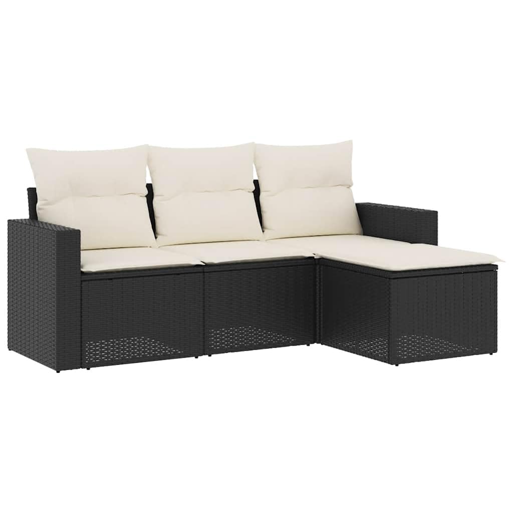 Canapé de jardin en polyrotin modulable avec coffre de rangement étanche sous assise