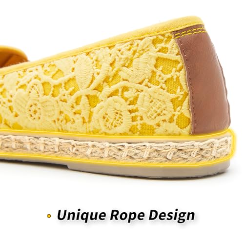 Image of BABUDOG Women's Flats with Flower Embroideried,White Lace Ballet Flats,Comfortable Dress Flats