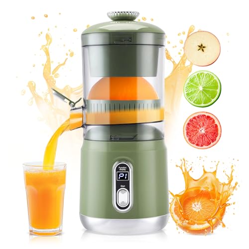 Zitronenpresse Elektrisch mit LCD,Automatisch Zitruspresse klein,Saftpresse Orangenpresse Drahtlos USB,Tragbare Saftpresse für Orange, Zitronen Electric Lemon Squeezer (Grün)