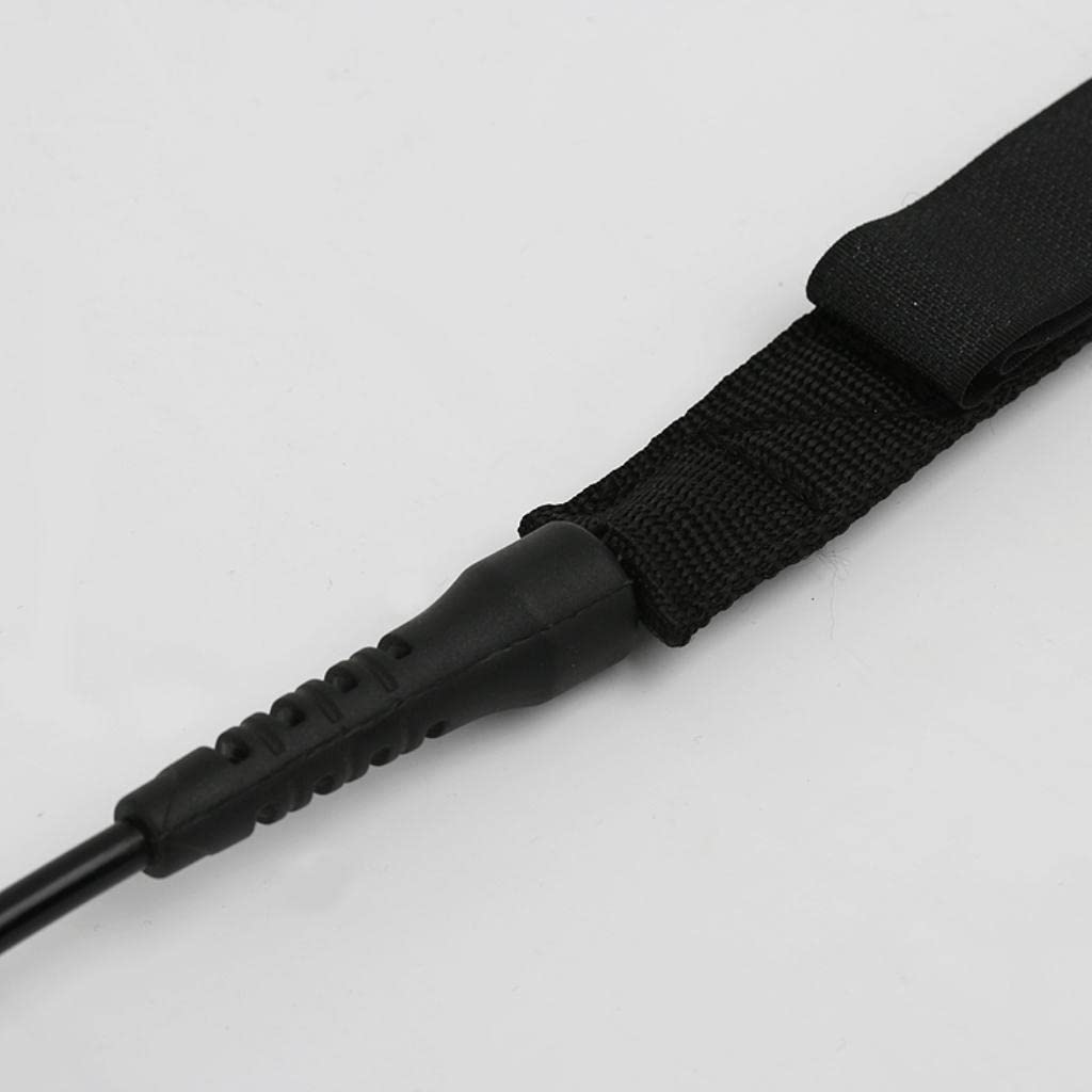 Amagogo Surfboard Leash, Robustes 6 Mm Surfboard Beinseil mit Doppelten Wirbeln, Rostfrei, Schwarz 10 ft