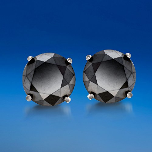 Ross-Simons 2.00 ct. t.w. Black Diamond Stud Earrings in 14kt White Gold4