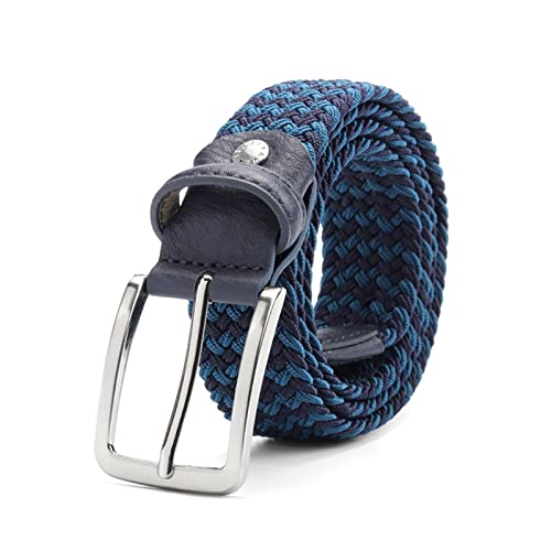 Hommes Ceinture Élastique Rayé Jeans Toile Ceinture 3.4cm Largeur Tricoté Tressé Longue Ceinture Étendre 160cm Ceinture, 130cm Cover