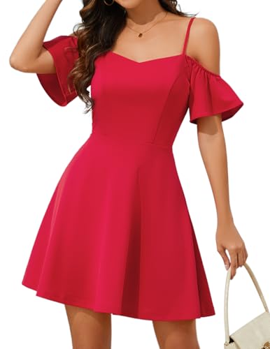 Meetjen Women's Short Homecoming Dress for Teens 2025 Spaghetti Straps Off Shoulder Bridesmaid Cocktail Prom Dresses