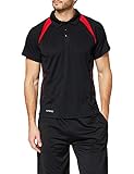 Transpirable. Spiro Team Spirit Camiseta de cuello polo deportiva para Hombre , negro /rojo, 4XL