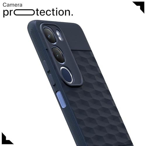Image of Outlouders Bumper Case for Vivo Y19s / Vivo Y29 5G | Full Camera Protection | TPU Soft Flexible Shockproof Back Cover (Blue)