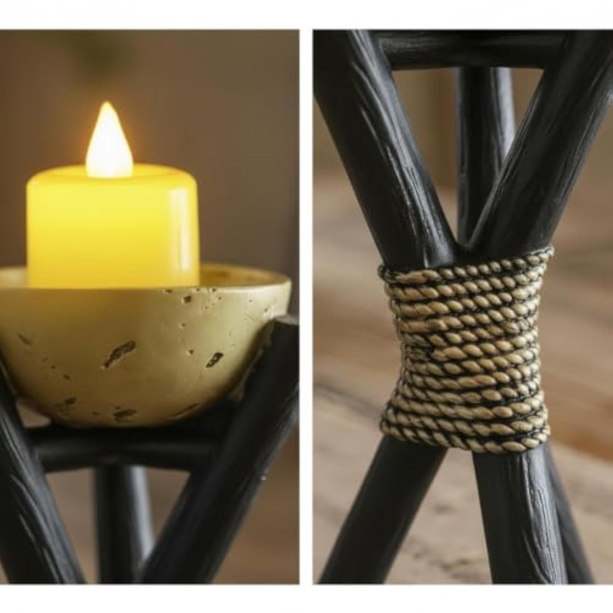 Decorative Tabletop Candle Holder with Electronic Candle