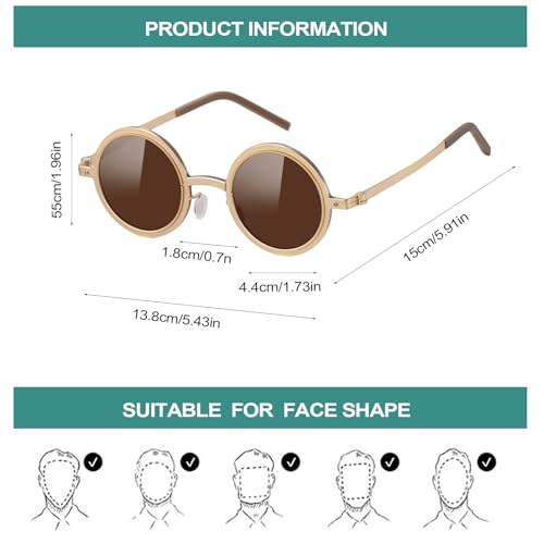 Gafas de sol para evitar fatiga ocular de hombre redondas con bloqueo solar 5