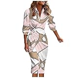DRILEND Stillkleider,Outfit Hochzeitsgast Hochzeitskleid Prinzessin Schöne Kleider Damen Kleider 110 Damen Kleider 104 Fließende Kleider Amazon Kleider Damen Kleider Herbst 50 Jahre(Rosa-A,XL)
