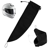 Motorradhelm-Visiertasche – Schützende Schwarze Hülle mit weichem Futter für Motorradhelme, Kratz- und staubgeschützte Reiseaufbewahrung mit Kordelzugverschluss, Helm Visor Taschen (55 cm x 14 cm)