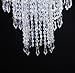 FlavorThings Modern Chrome Beaded Hanging Chandelier (W10.25 x H20”)，3 Tiers Beads Pendant Shade, Ceiling Chandelier Beaded Lampshade with Acrylic Jewel Droplets (Crystal Iridescent)