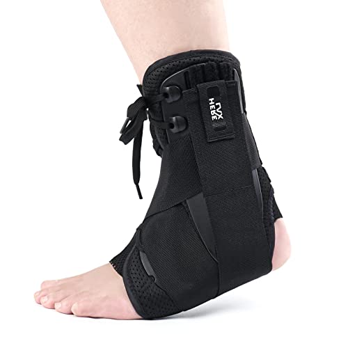 HERELAX Ankle Support Brace, Adjustable Ankle Wraps for Women and Men, Lace Up Breathable for Sports Running Basketball Volleyball, Ankle Brace for Sprained Ankle, Ankle Stabilizer