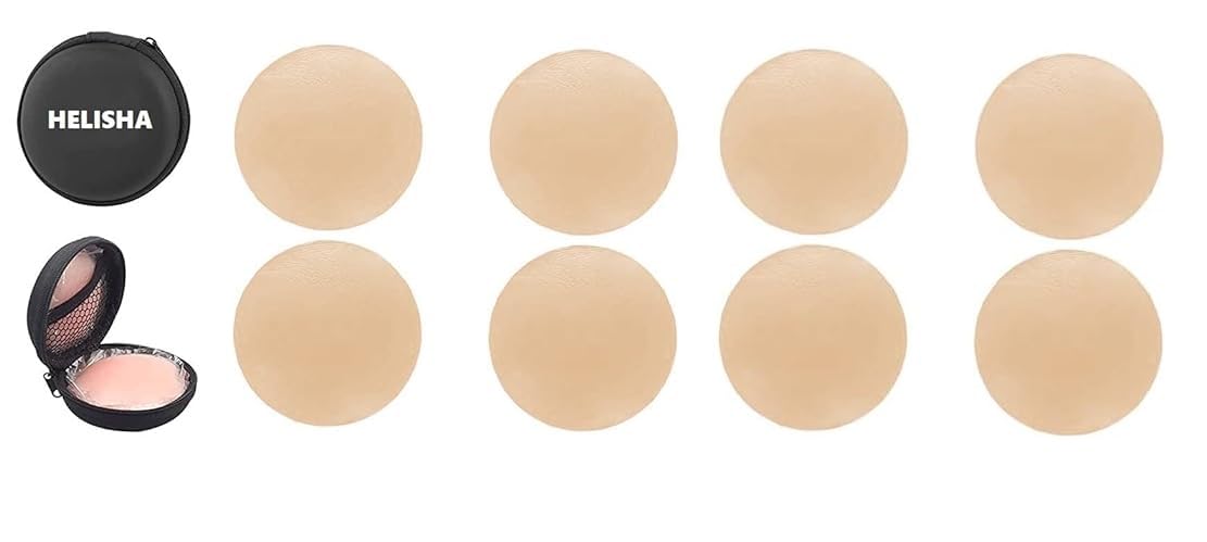 Pasties Silicone-Women's Reusable Nipple Cover - Silicone Nipple Cover Bra Pad - Adhesive Reusable Nipple Pads - Thin Silicone Nipple Cover Pasties(Free-Size)