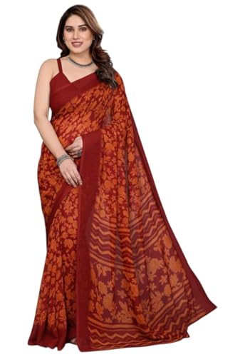 Image of Yashika Women's Georgette Saree with Blouse Piece for Traditional Ethinic Wear Sari
