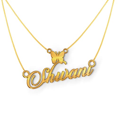 Image of Shivani Cursive Gold & Silver Name Pendant Necklace, Best Jewelry Gift for Girls.