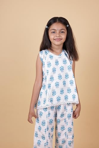Image of TAGAS Girls Girls V Neck Kurti With Plazo Set | Traditional Girls Ethnic Wear|Ethnic Wear for girls|