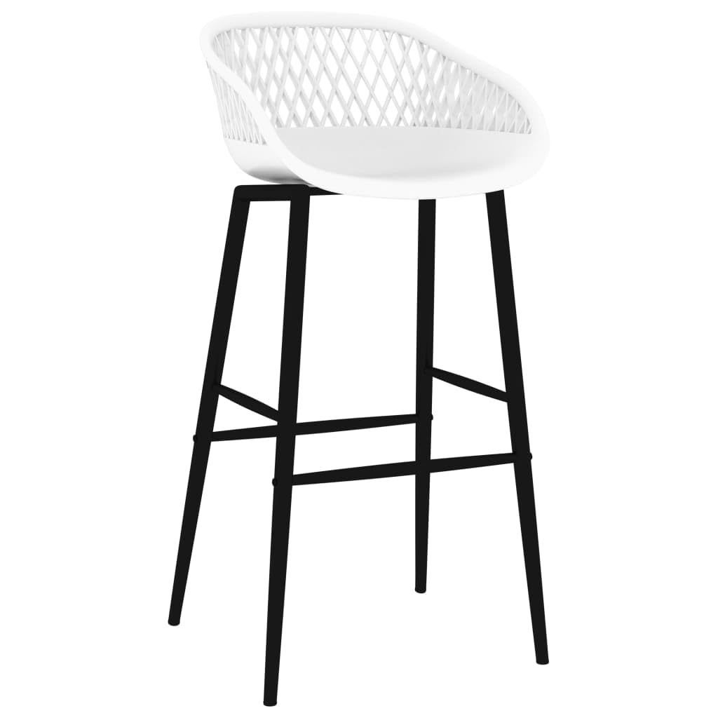 Juego de bar moderno de 5 piezas, mesa de bar con 4 taburetes de bar, negro y blanco, 120 x 60 x 105 cm, mesa alta con tablero de fibra de densidad media y patas de metal con aspecto de madera