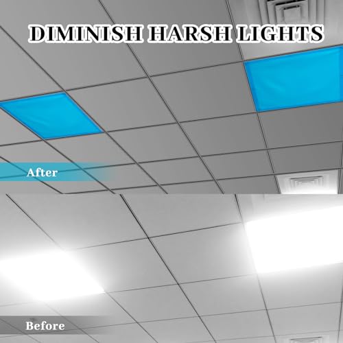 Image of VIHOSE 4 Pcs 2 x 2 Feet Fluorescent Light Covers for Ceiling Lights Classroom Magnetic Light Filters for Reducing Harsh Glare Flicker for Office Classroom Home Drop Ceiling(Pure Style)