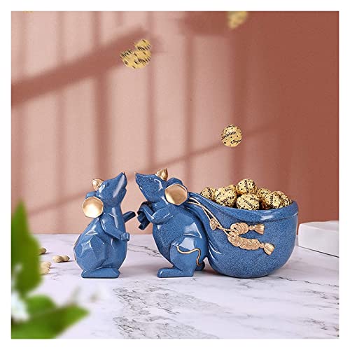Statue de table animal mouse : une idée cadeau originale en résine bleue - 6