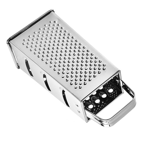 COHEALI Rallador Multiusos de Cocina de Acero Inoxidable 4 Caras, Cortador de Verduras y Queso 23 Cm, Herramienta Compacta para Rallar Patatas y Frutas, Utensilio Resistente y Fácil