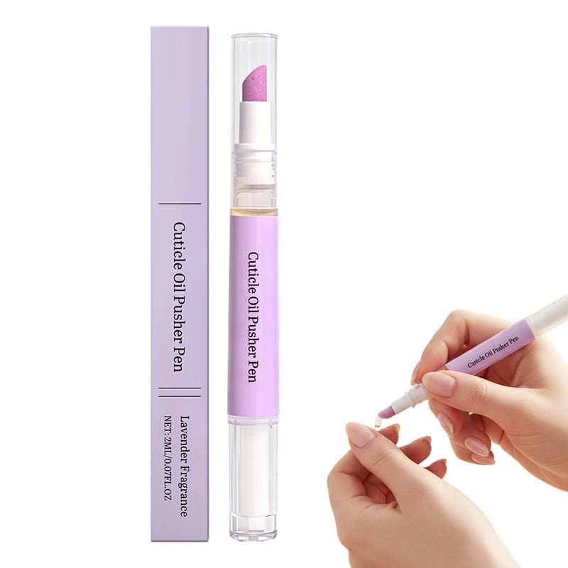 Cuticle Oil Pusher Pen – 2-in-1 Nail Care Tool with Ceramic Cuticle Pusher & Moisturizing Oil, Portable Nail & Hangnail Care Pen for Dry Cuticles & Daily Hand Beauty