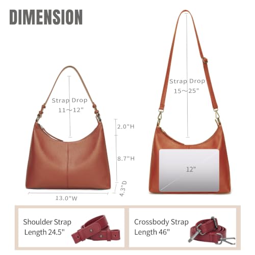 Image of Genuine Leather Purse for Women Hobo Crossbody Bag with Adjustable Straps | Real Leather Shoulder Bag for Work, Travel and Daily Carry