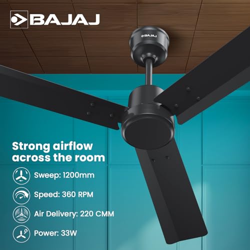 Image of Bajaj Classico Sleek 5S 1200MM(48) BLDC Ceiling Fan with Remote|BEE 5 Star Rated Energy Efficient|Saves upto 57% on electricity bills|Sleek Compact Design|High Air Delivery|2Yr Warranty|Coal Mine Grey