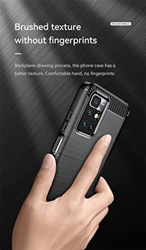 Image of NPRC Hybrid Ultra Slim Protective Case TPU Non-Slip Carbon Fiber Texture Shockproof Case Cover for Redmi Note 11T - Black