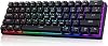 Teclado gamer mecánico alámbrico 60% con switches azules, retroiluminación LED | 61 teclas ultracompacto mini portátil para PC/Mac/Xbox, 18 modos de retroiluminación LED, fácil de llevar de viaje, negro 2