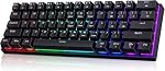 Clavier Mécanique de Jeu Portable 60%, Clavier Filaire Gamer 60% avec Interrupteurs Bleus, Rétroéclairage LED Personnalisable, 61 Touches Clavier Mini Ultra-Compact pour PC/Mac/Xbox, Facile à Transporter en Voyage