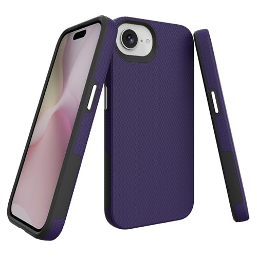 Image of NOXO Ultra-Hybrid Triangle Back Case Cover for iPhone 17e /16e, | Shockproof Design | Camera Protection | Soft TPU & Rugged PC | Bumper Case Cover for iPhone 17e /16e, (Deep Purple)