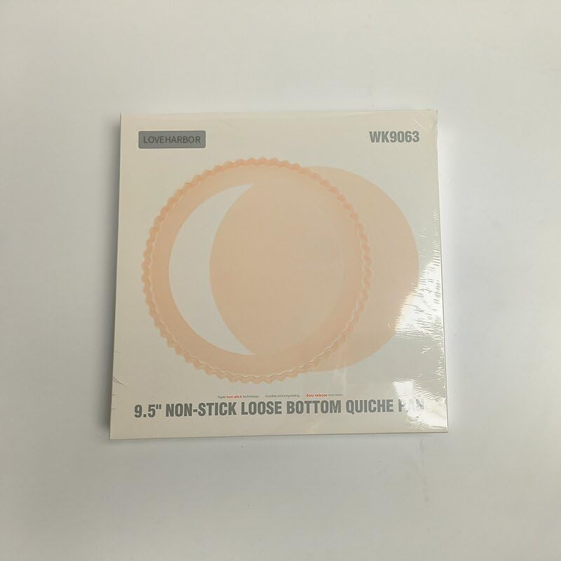 LOVEHARBOR 9.5-Inch Round Tart Pan with Removable Loose Bottom