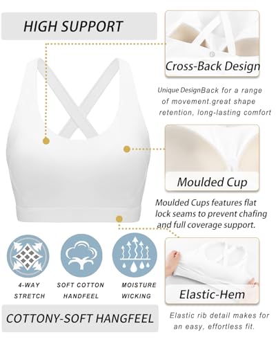 Image of RUNNING GIRL Sports Bra for Women High Support,Molded Cup Strappy Running Sports Bras with Sewn in Pads